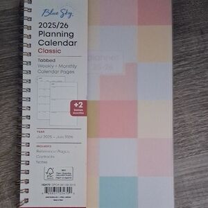 Blue Sky 2025/26 Planning Calendar - Multicolor